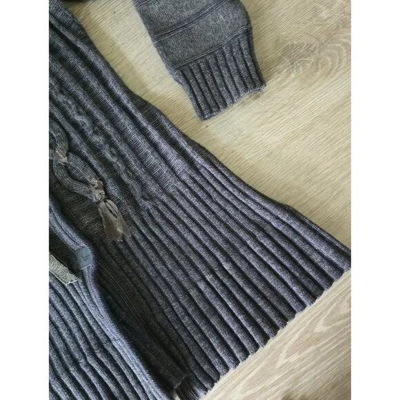 Covelo Wool Angora Rabbit Silk Cotton Cable Knit Mock Neck Cardigan Sweater M - Picture 8 of 15